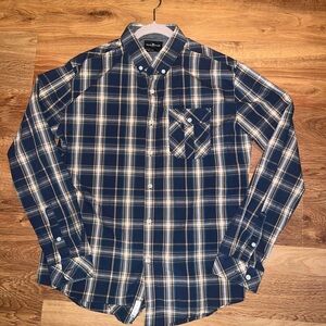 Marc Ecko Blue and White Casual Button Down Shirt